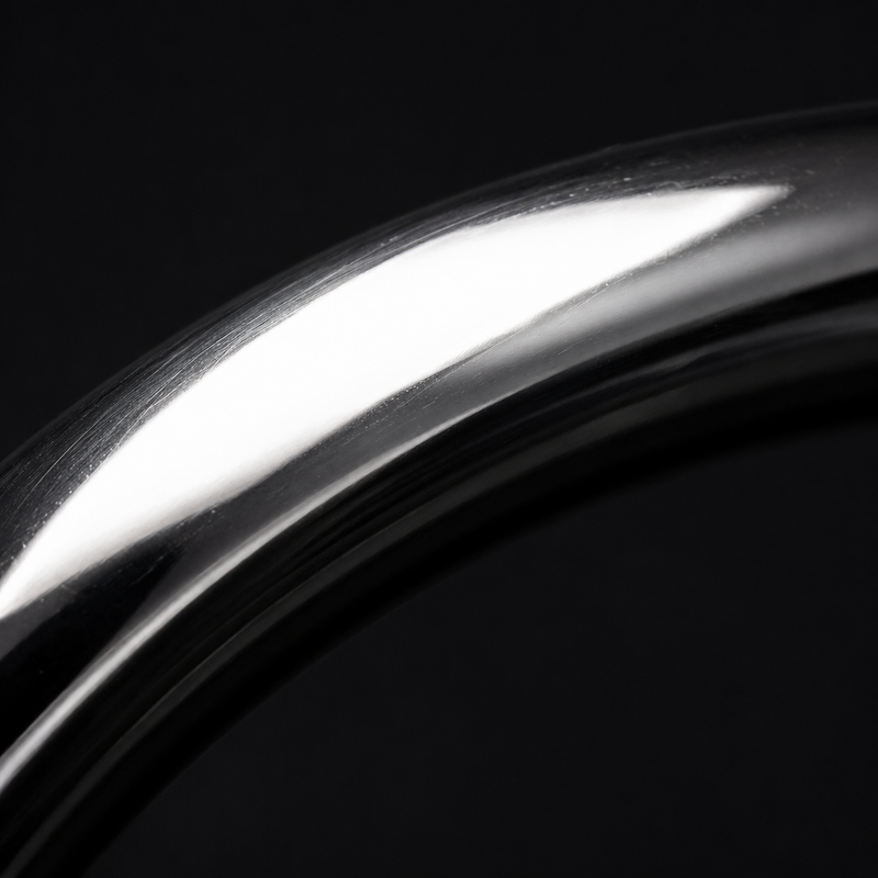 Macro of polished 925 sterling silver